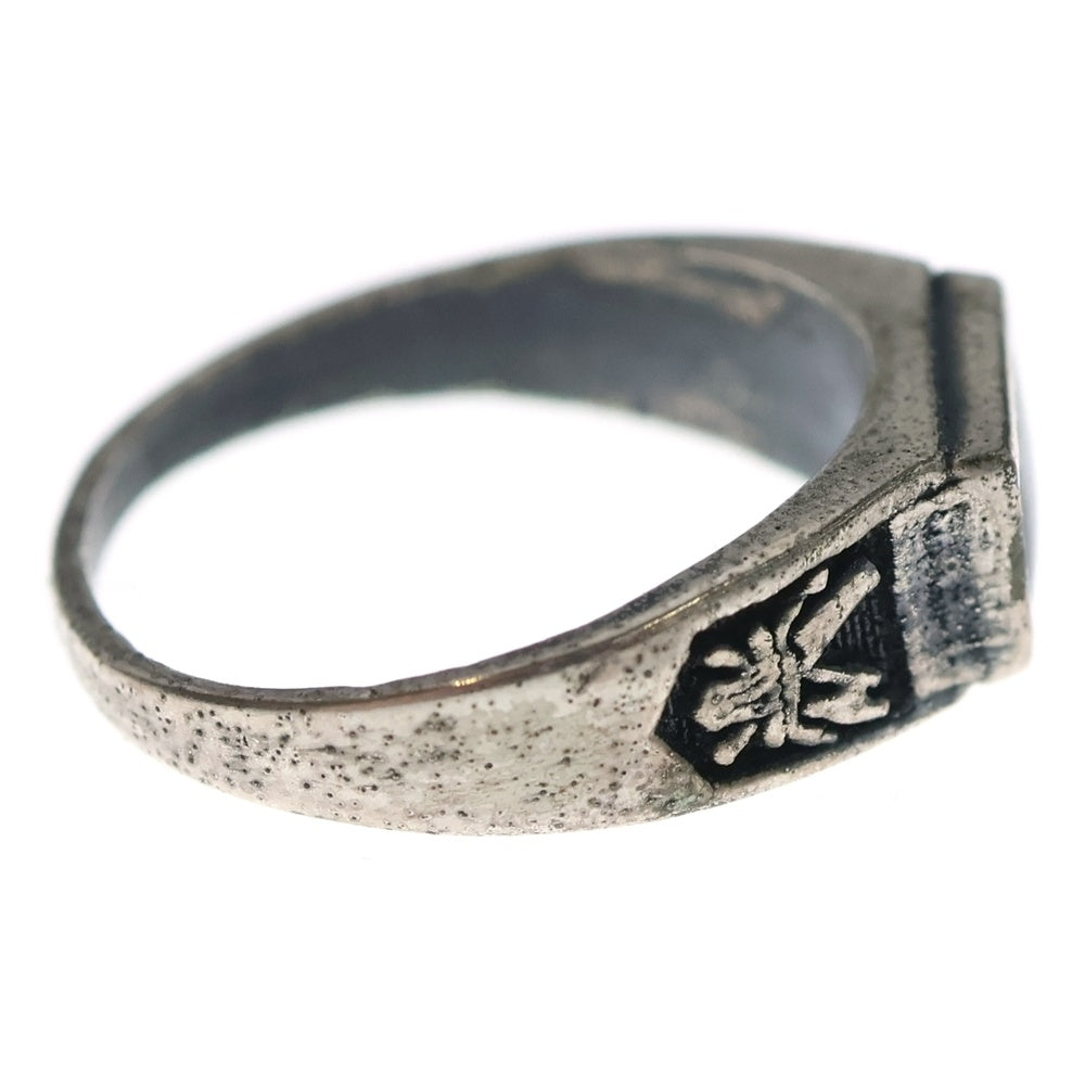 NO BRAND(ノーブランド) Stone College Ring ストーン カレッジリング シルバー/ブラック