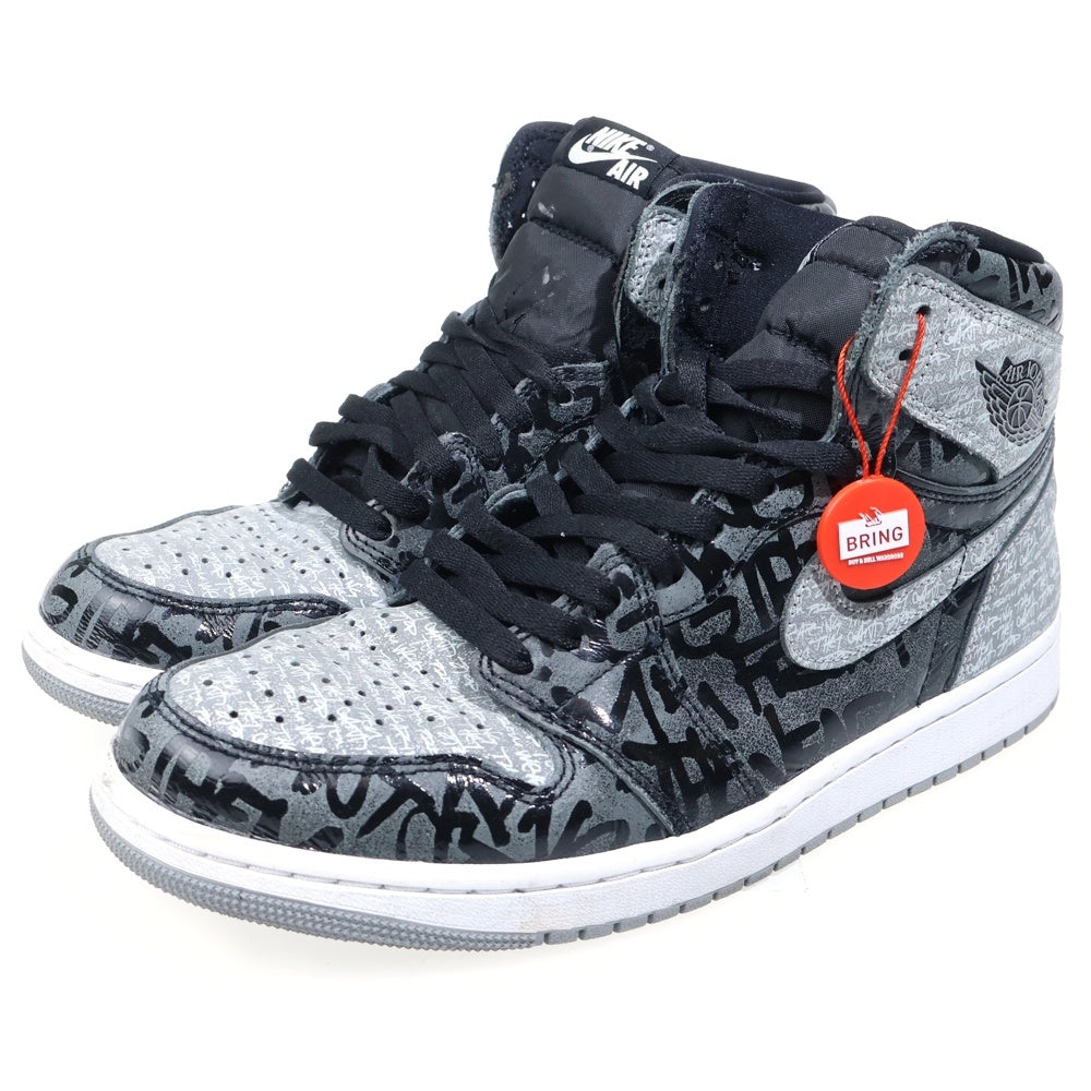 NIKE(ナイキ) AIR JORDAN 1 RETRO HIGH OG REBELLIONAIRE エアジョーダン1 レベリオネア ハイカットスニーカー ブラック/グレー US10.5/28.5cm 555088-036