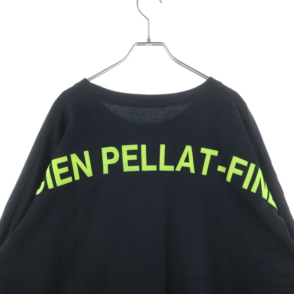 lucien pellat-finet(ルシアンペラフィネ) バックロゴプリント アヒルワッペン 長袖Tシャツ カットソー ブラック YMP-877U