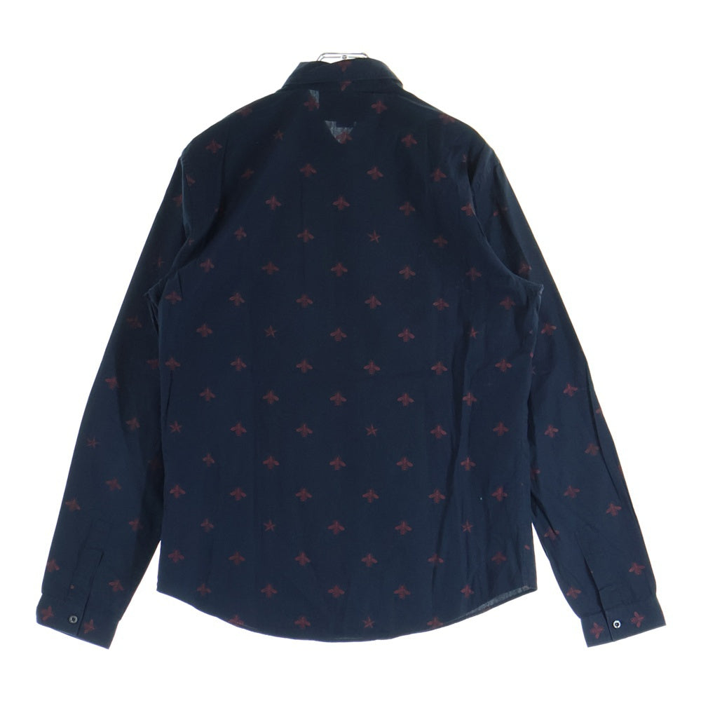 GUCCI(グッチ) Bee Star Print Button Down Shirts ビー スター プリント長袖シャツ ネイビー 408602 Z374A