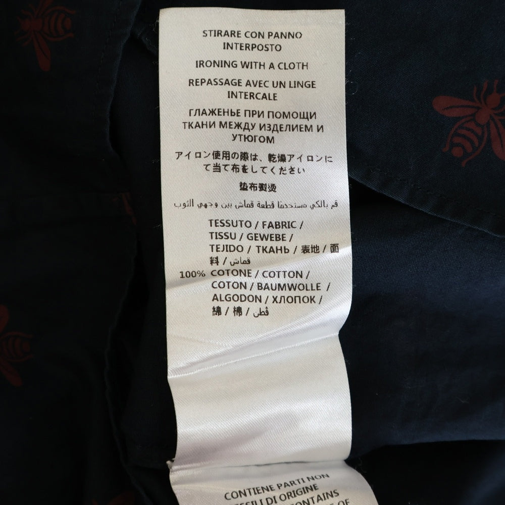 GUCCI(グッチ) Bee Star Print Button Down Shirts ビー スター プリント長袖シャツ ネイビー 408602 Z374A