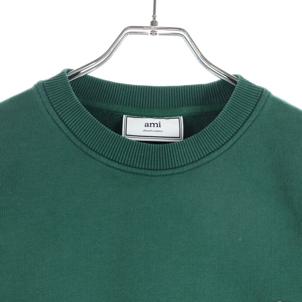 AMI Alexandre Mattiussi(アミアレクサンドルマテュッシ) Sweatshirt ハートロゴ刺繍 クルーネックスウェットトレーナー グリーン
