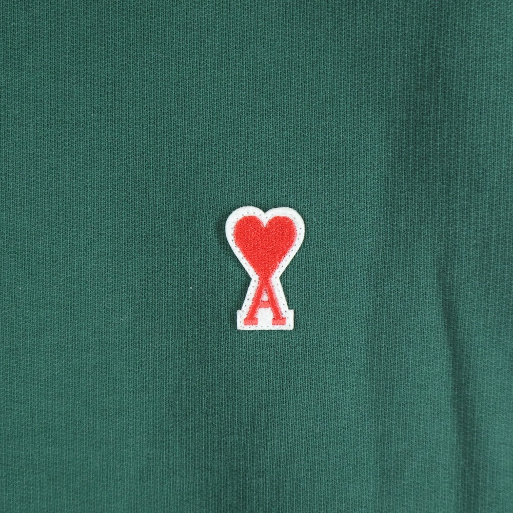 AMI Alexandre Mattiussi(アミアレクサンドルマテュッシ) Sweatshirt ハートロゴ刺繍 クルーネックスウェットトレーナー グリーン