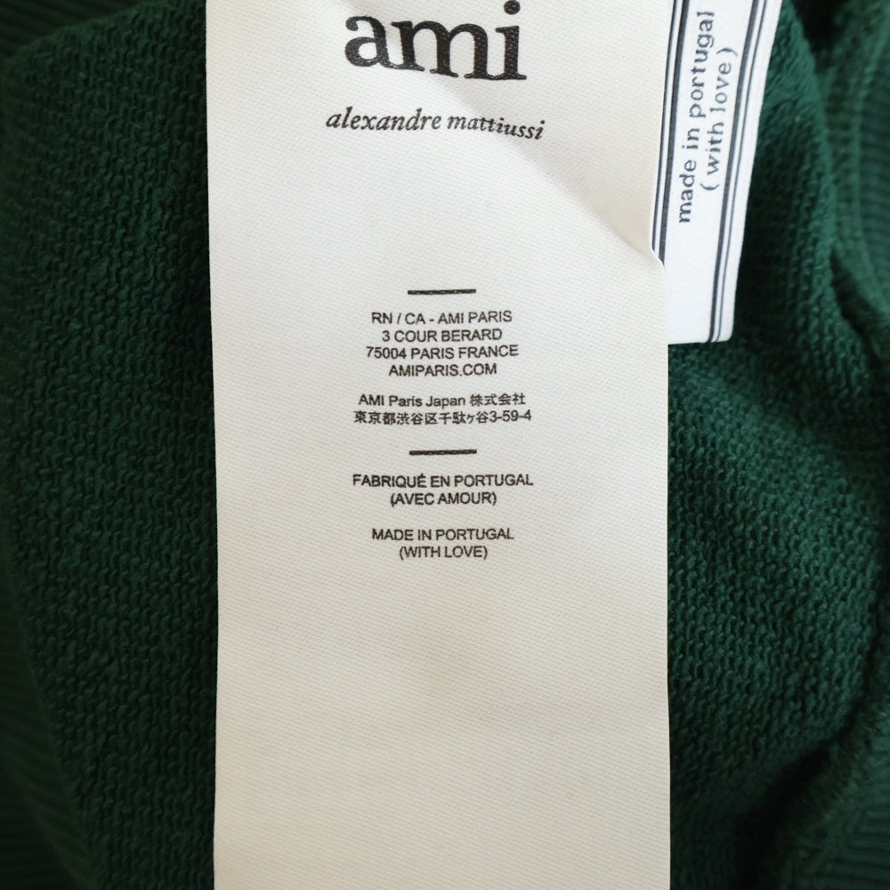AMI Alexandre Mattiussi(アミアレクサンドルマテュッシ) Sweatshirt ハートロゴ刺繍 クルーネックスウェットトレーナー グリーン