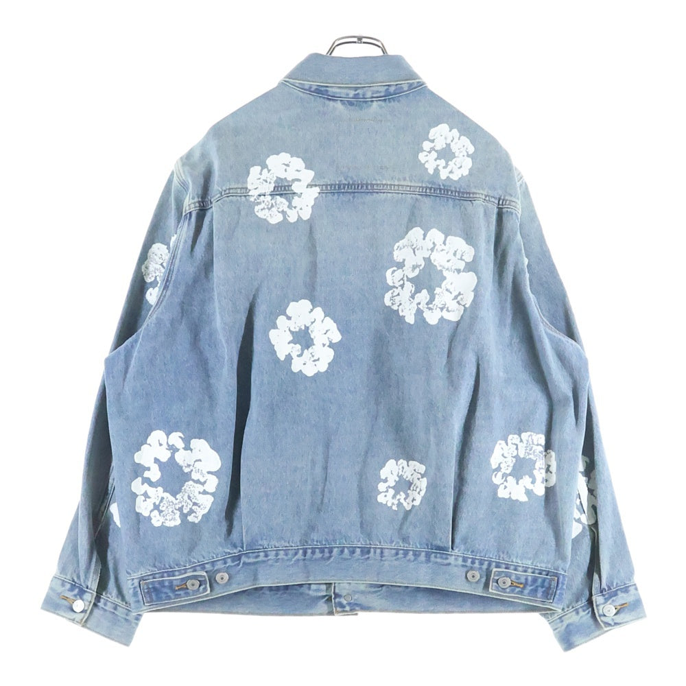 DENIM TEARS(デニムティアーズ) ×LEVI'S TYPE-2 ALL OVER WREATH LIGHT WASH リーバイス オールオーバーフラワー柄デニムジャケット Gジャン インディゴ PC9-A2318-0003