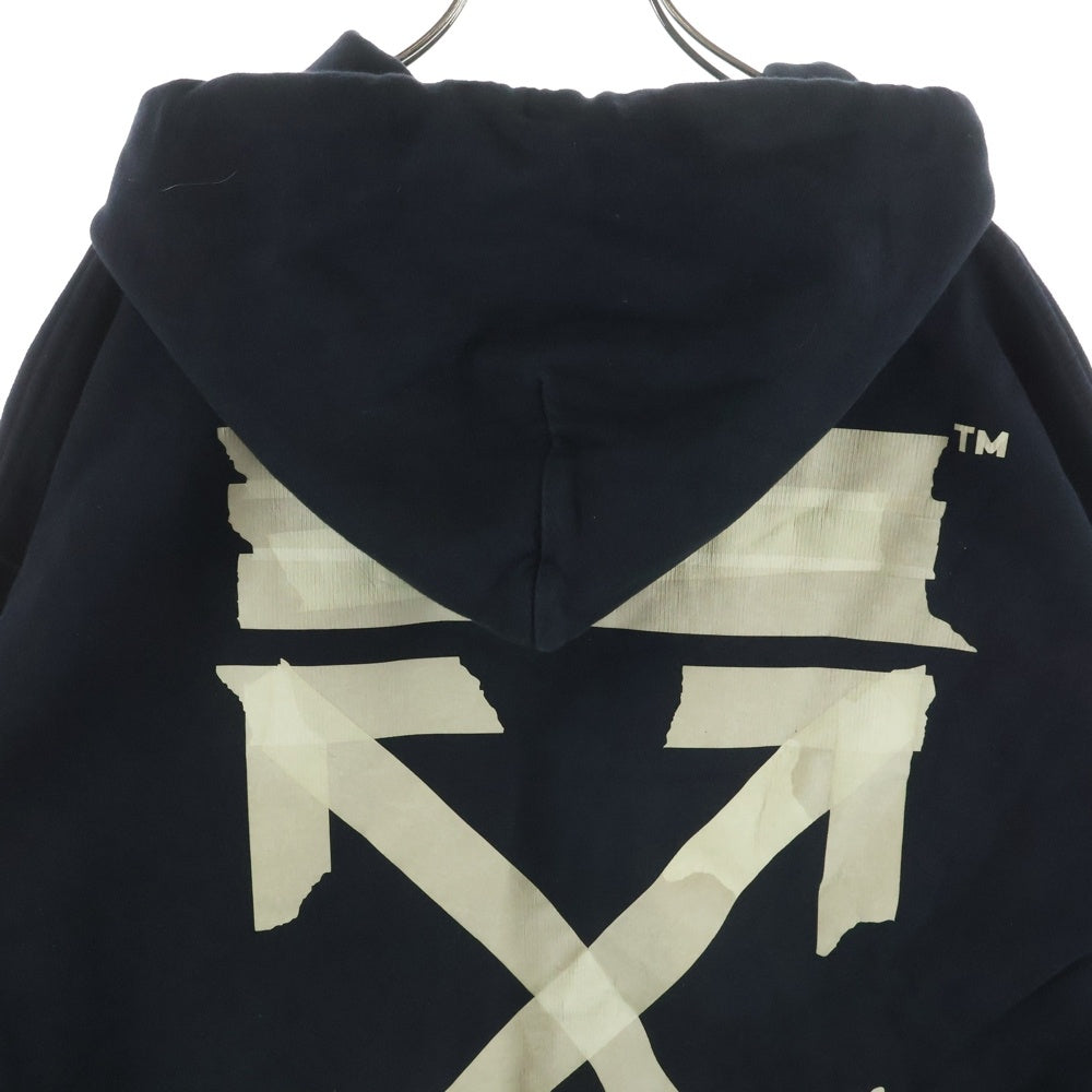 OFF-WHITE(オフホワイト) 20SS Tape Arrow Hoodie テープロゴ プルオーバースウェットパーカー フーディー ブラック OMBB037R20E300002