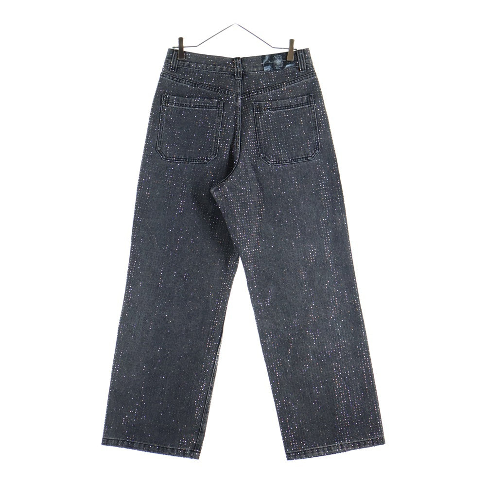 BIRTH OF ROYAL CHILD(バースオブロイヤルチャイルド) 20K Diamond Stellar Jeans ラインストーン装飾 デニムパンツ グレー