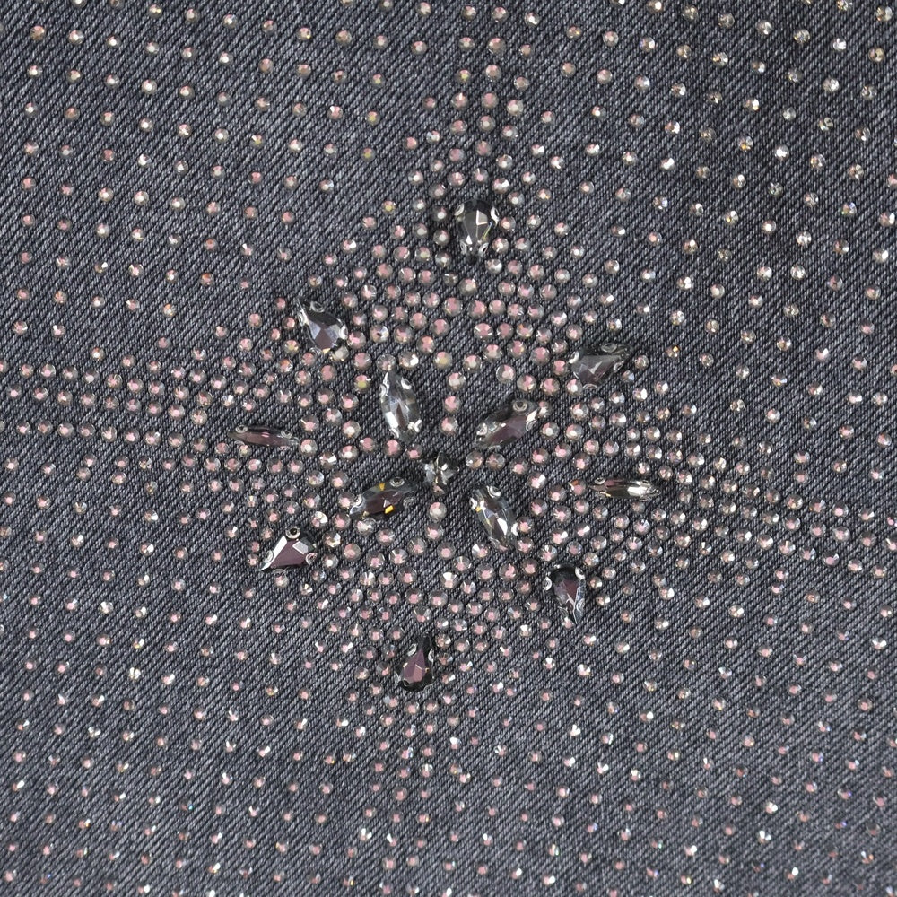 BIRTH OF ROYAL CHILD(バースオブロイヤルチャイルド) 20K Diamond Stellar Jeans ラインストーン装飾 デニムパンツ グレー