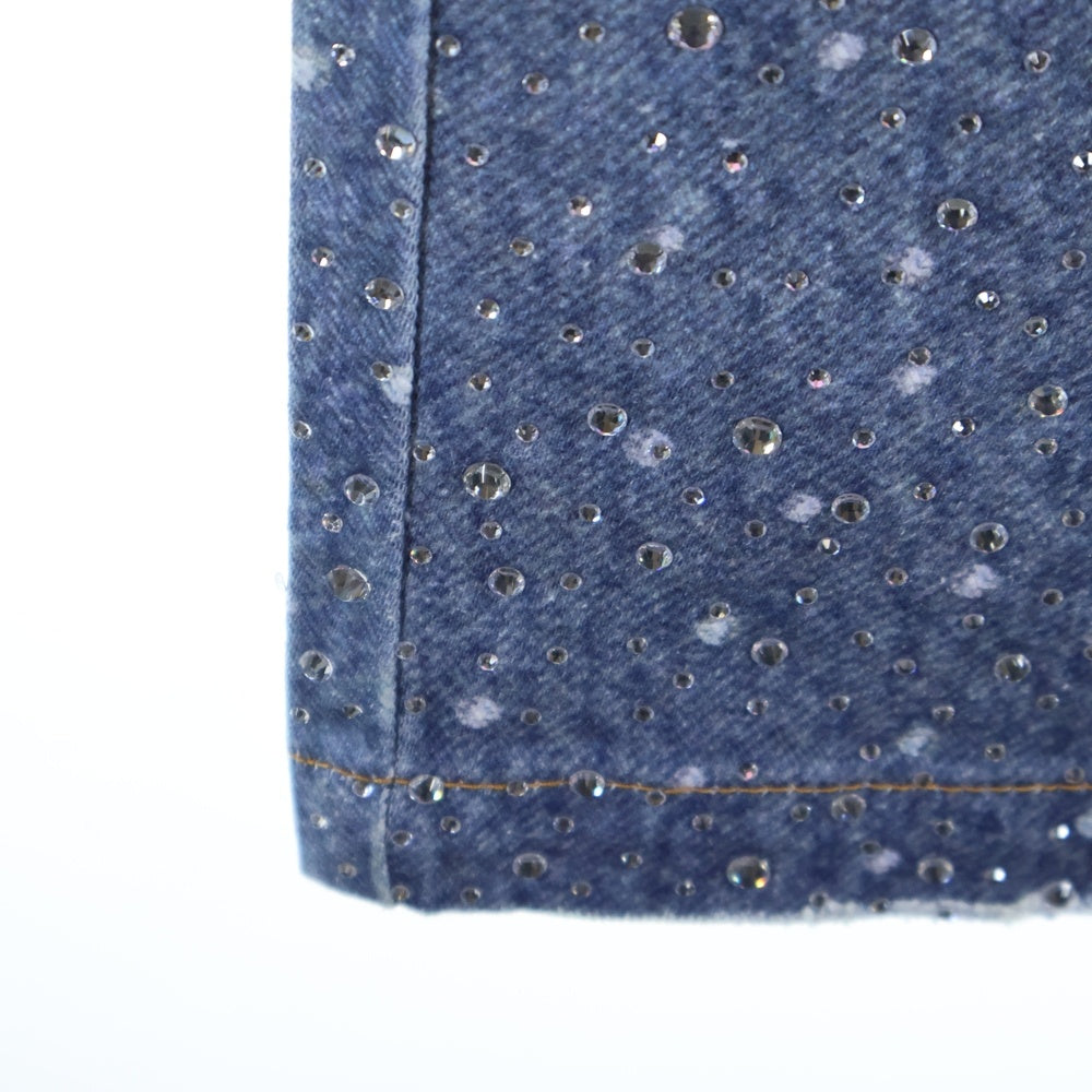 BIRTH OF ROYAL CHILD(バースオブロイヤルチャイルド) 3D Printing Washed 20k Swarovski Diamond Boro Jeans ラインストーン装飾 ウォッシュド加工 デニムパンツ インディゴ