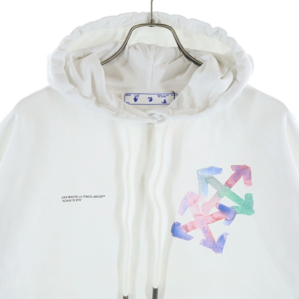 OFF-WHITE(オフホワイト) 21SS Watercolour Arrows Logo Hoodie プルオーバースウェットパーカー フーディー ホワイト