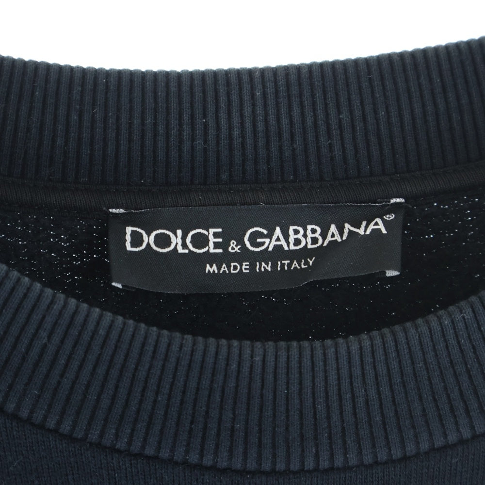 DOLCE & GABBANA(ドルチェアンドガッバーナ) Sweatshirt クラウンプリント クルーネックスウェットトレーナー ブラック G9FD1T