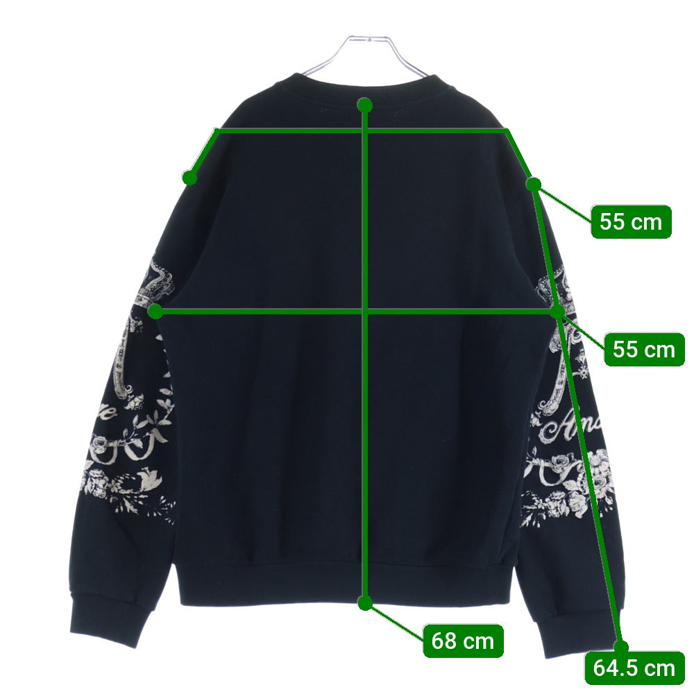 DOLCE & GABBANA(ドルチェアンドガッバーナ) Sweatshirt クラウンプリント クルーネックスウェットトレーナー ブラック G9FD1T