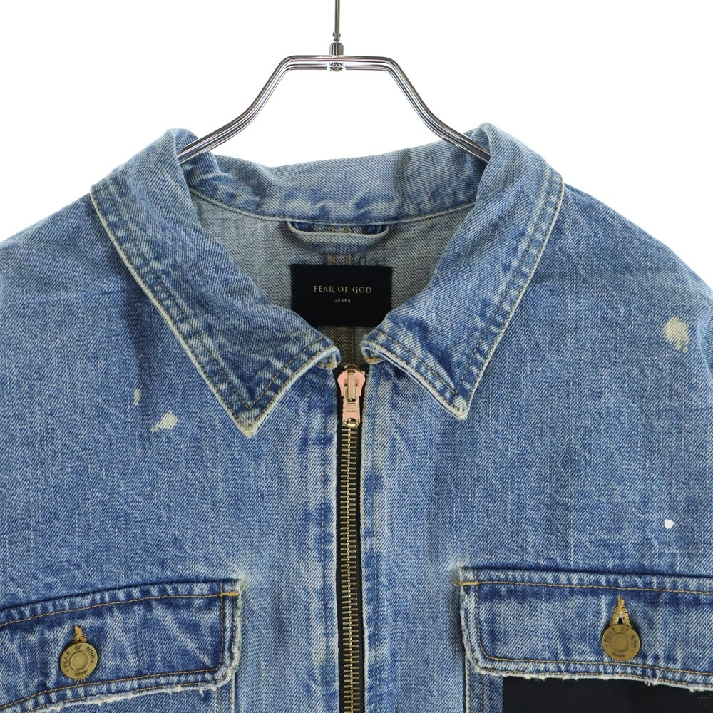 FEAR OF GOD(フィアオブゴッド) 5th Collection Zip Denim Jacket ペンキ加工 ジップアップデニムジャケット インディゴ