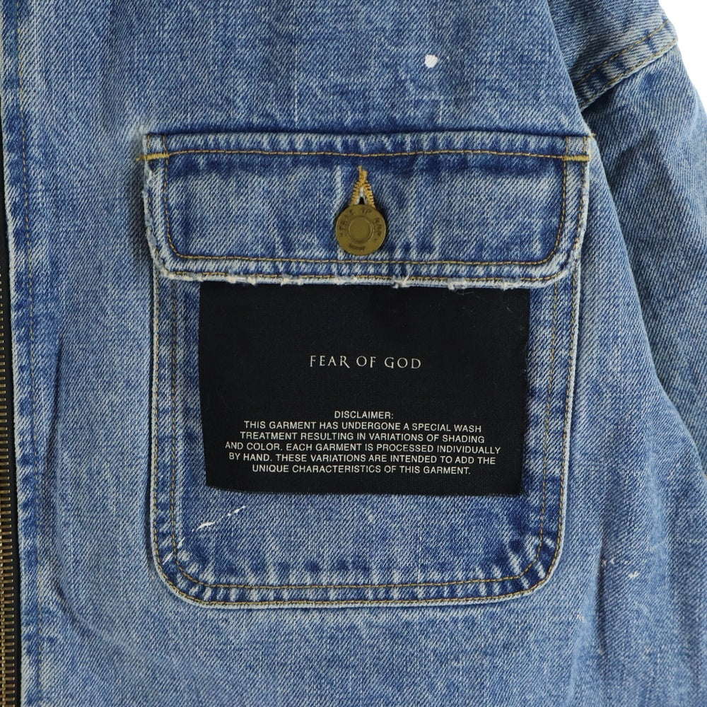 FEAR OF GOD(フィアオブゴッド) 5th Collection Zip Denim Jacket ペンキ加工 ジップアップデニムジャケット インディゴ