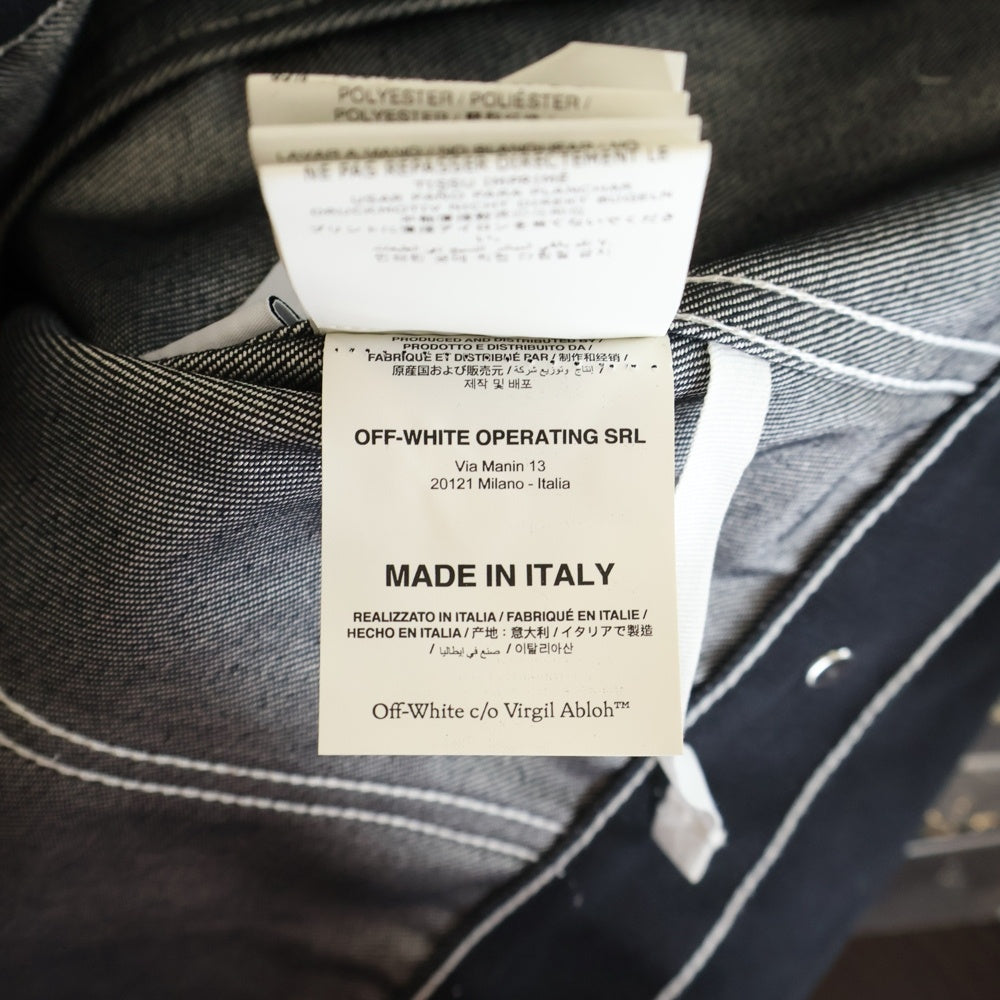 OFF-WHITE(オフホワイト) 21SS Twisted Denim Jacket バックロゴ 切り替えし デニムジャケット インディゴ OMYE067R21DEN001