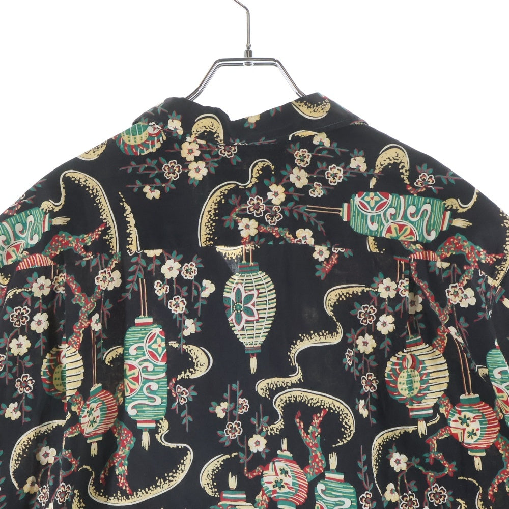 VINTAGE(ヴィンテージ) 50S harper Cotton Hawaiian Shirt 総柄半袖アロハシャツ ブラック