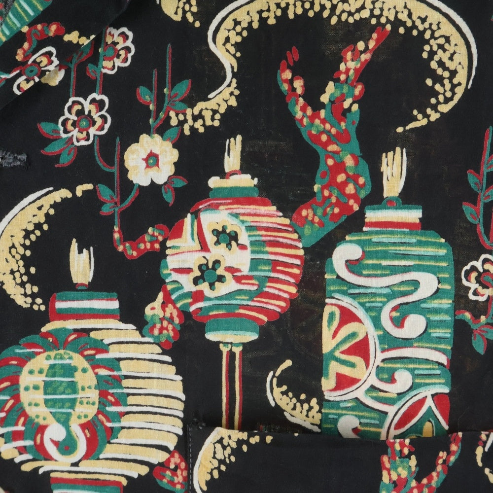VINTAGE(ヴィンテージ) 50S harper Cotton Hawaiian Shirt 総柄半袖アロハシャツ ブラック