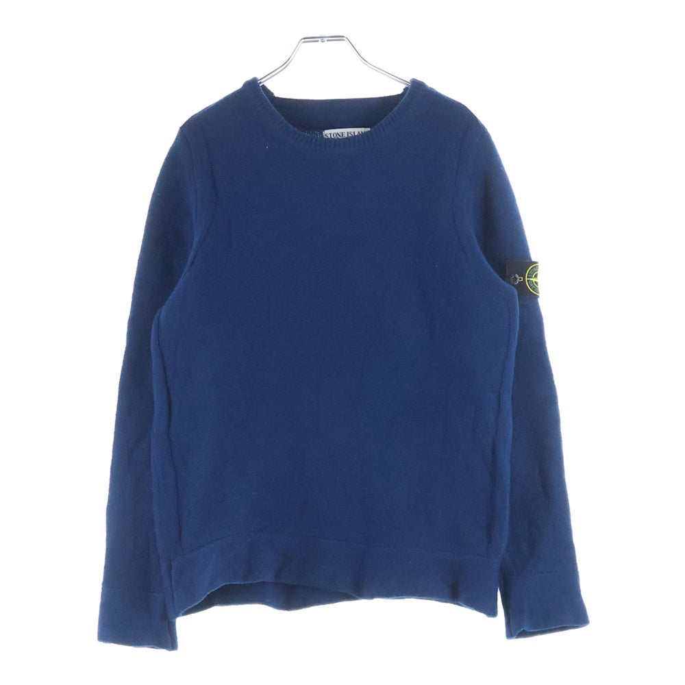 STONE ISLAND(ストーンアイランド) Logo Patch Knit Sweater ロゴパッチ クルーネックニットセーター ブルー