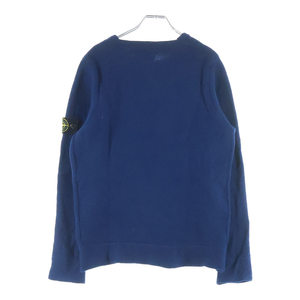 STONE ISLAND(ストーンアイランド) Logo Patch Knit Sweater ロゴパッチ クルーネックニットセーター ブルー