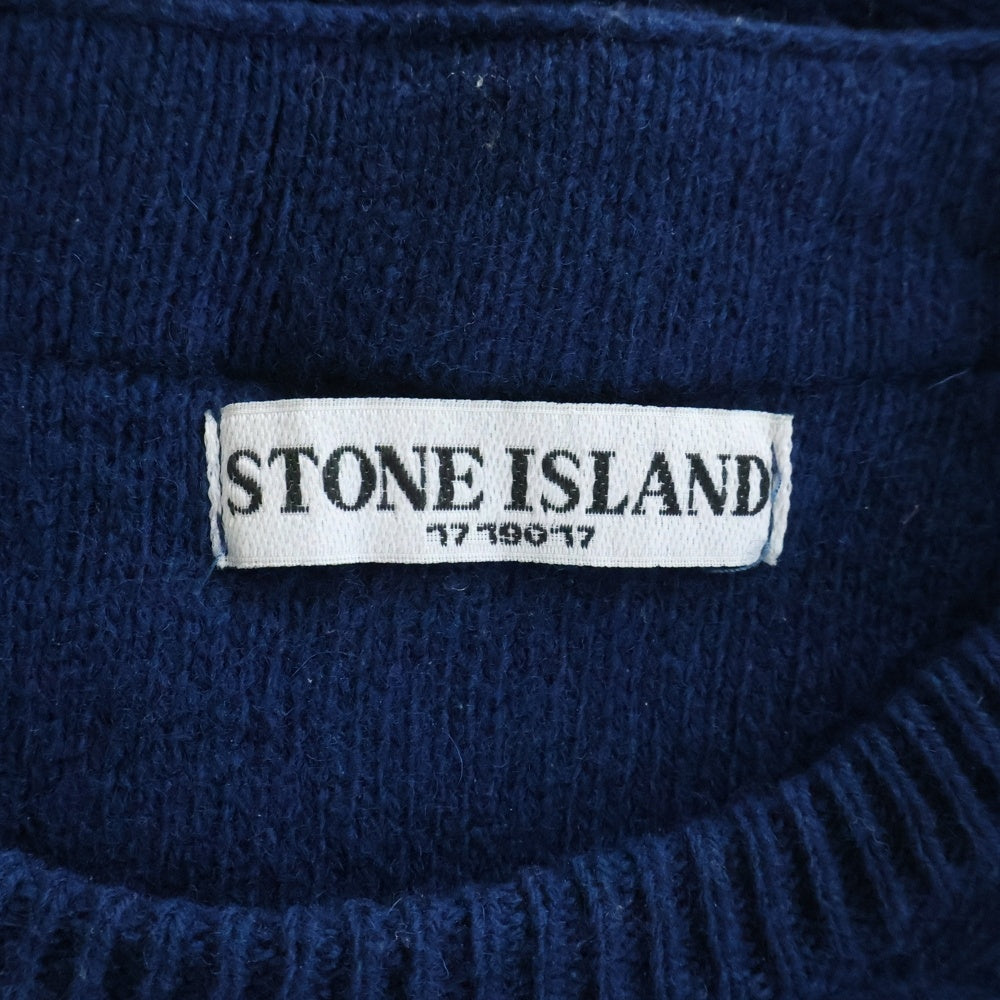 STONE ISLAND(ストーンアイランド) Logo Patch Knit Sweater ロゴパッチ クルーネックニットセーター ブルー