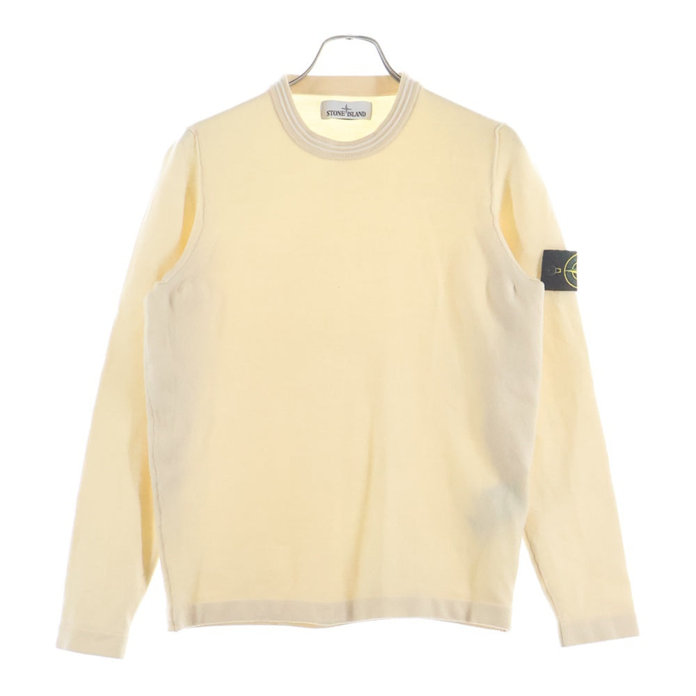 STONE ISLAND(ストーンアイランド) Logo Patch Knit Sweater ロゴパッチ クルーネックニットセーター アイボリー
