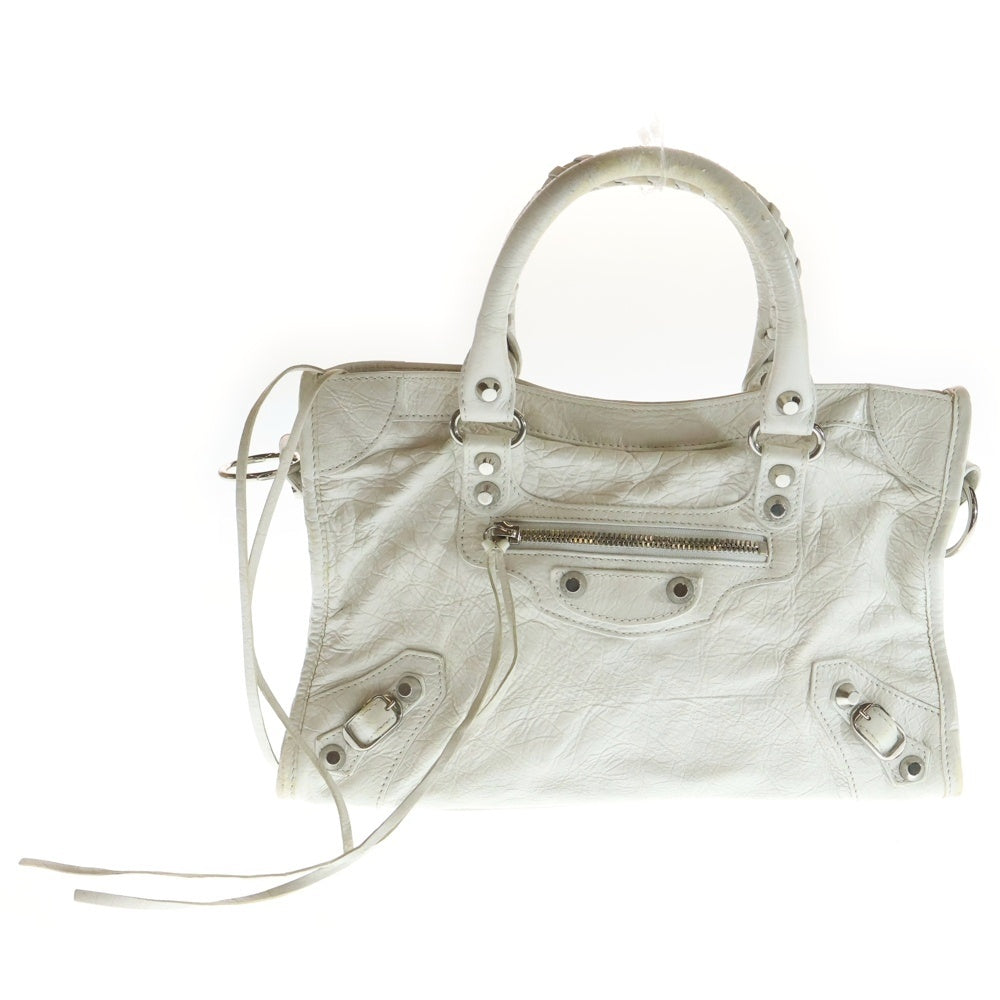 BALENCIAGA(バレンシアガ) Le City ル シティ レザーハンドバッグ ホワイト 811442 レディース