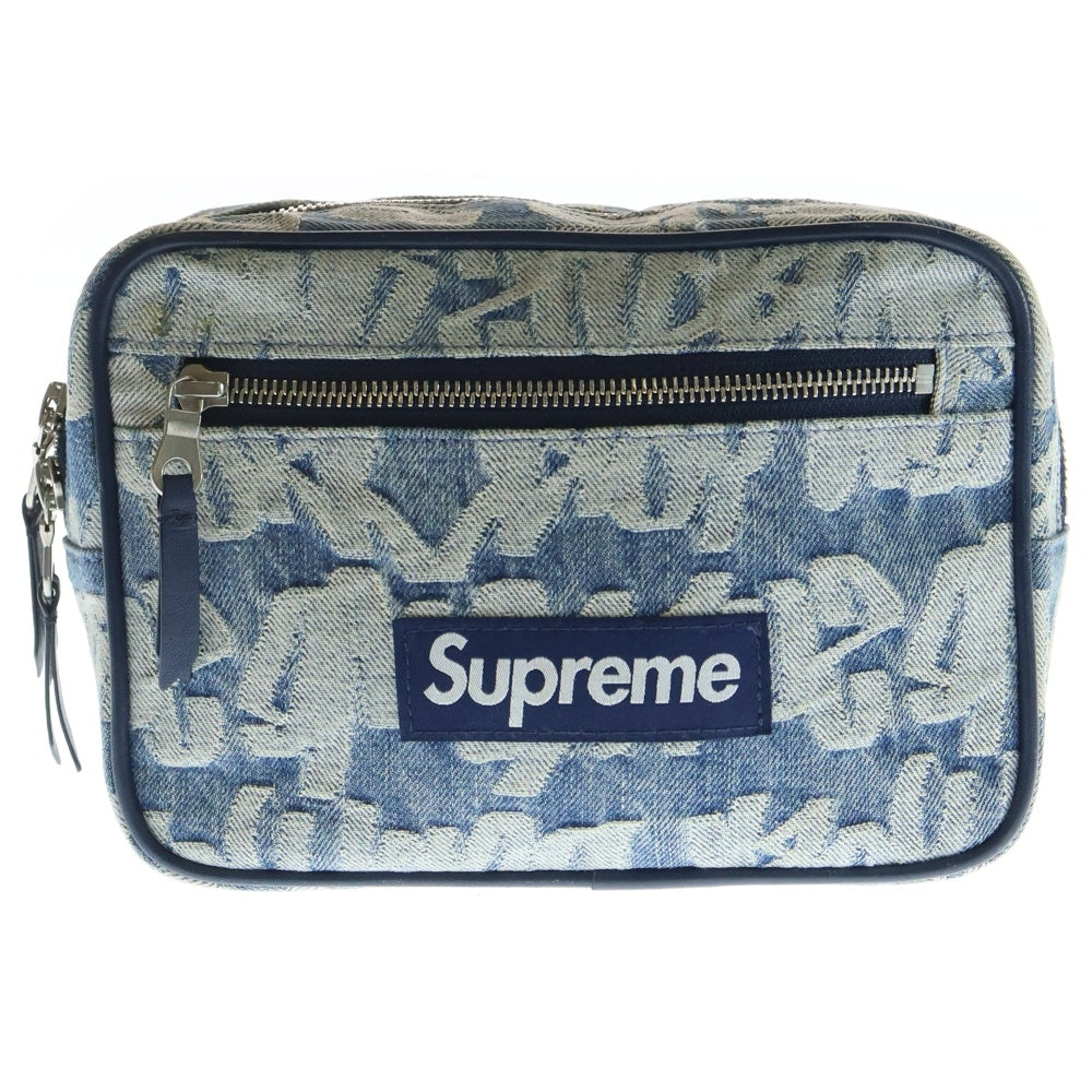 SUPREME(シュプリーム) 22SS Fat Tip Jacquard Denim Waist Bag ファットチップ ジャガード デニム ウエストバッグ ブルー レディース