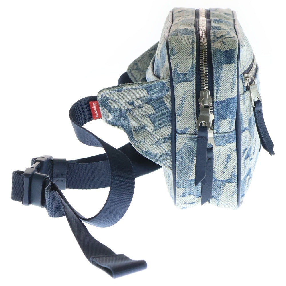 SUPREME(シュプリーム) 22SS Fat Tip Jacquard Denim Waist Bag ファットチップ ジャガード デニム ウエストバッグ ブルー レディース
