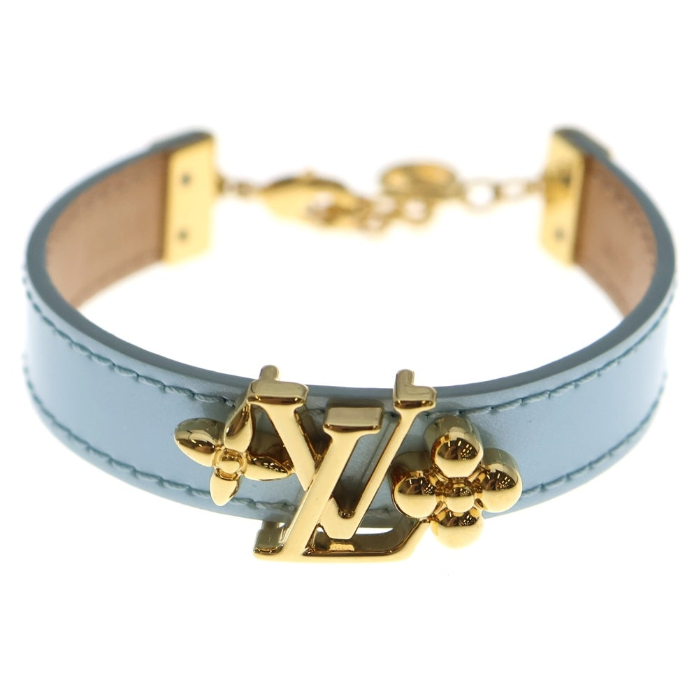 LOUIS VUITTON(ルイヴィトン) グラム ブルークレール エナメル ブレスレット バングル ブルー/ゴールド M8525 レディース