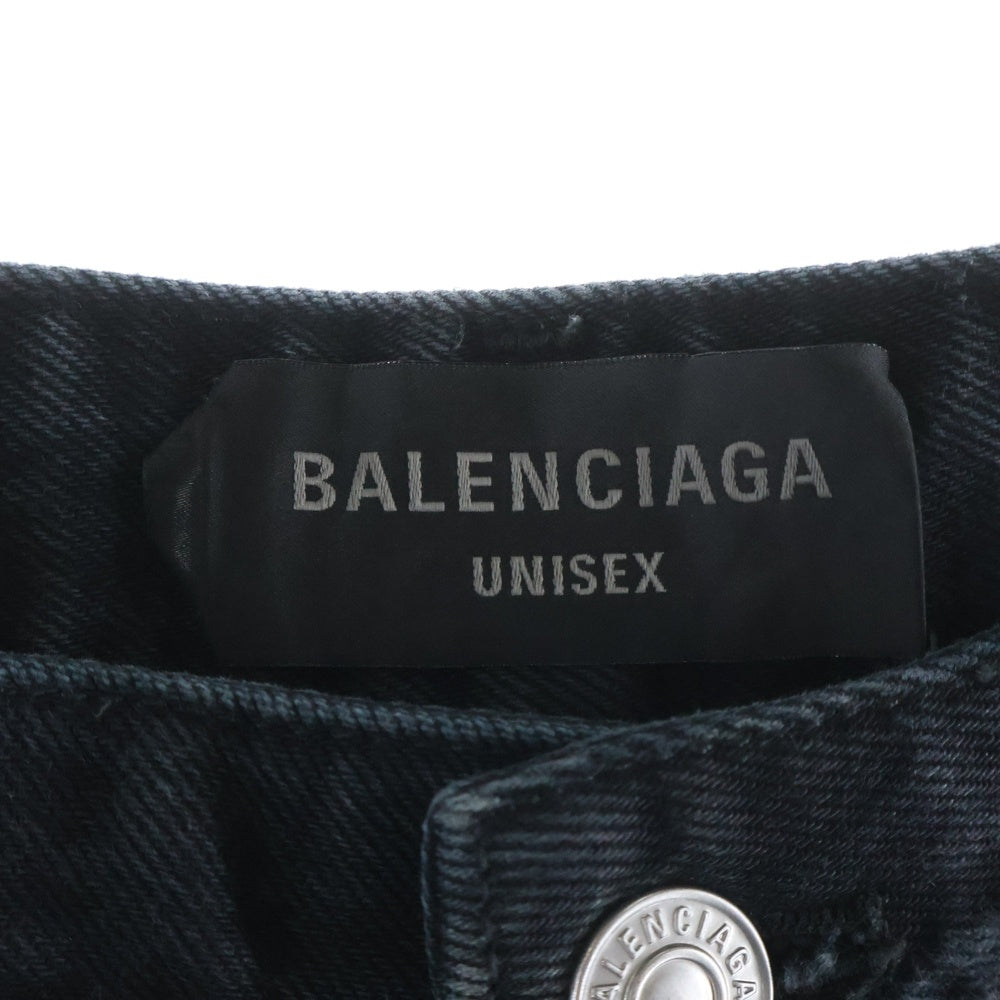 BALENCIAGA(バレンシアガ) 23SS Destroyed Knee Baggy Jeans デストロイバギーデニムパンツ ジーンズ ブラック 745151 TBP47