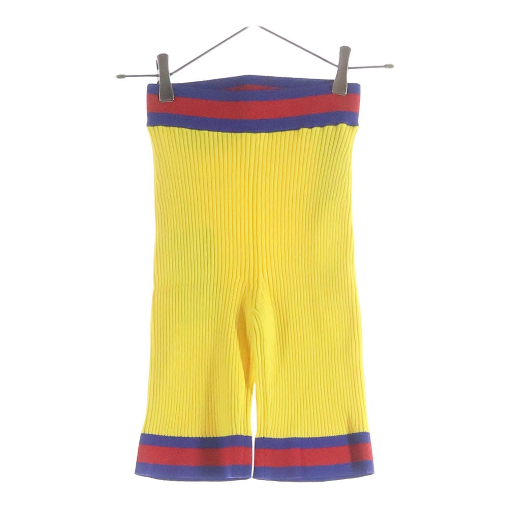 GUCCI(グッチ) Stretch Viscose Short Knit ウェブストライプ ショートニットパンツ イエロー 739825 XKC7I