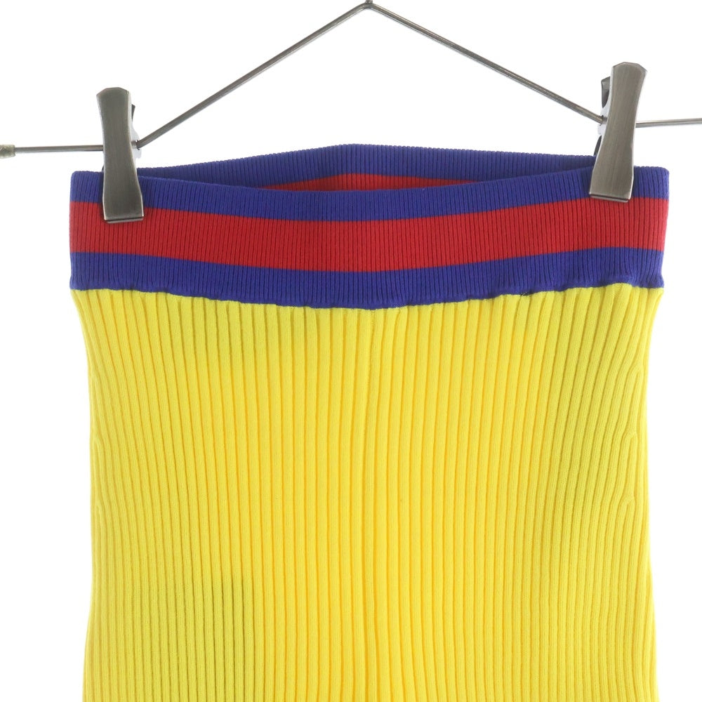 GUCCI(グッチ) Stretch Viscose Short Knit ウェブストライプ ショートニットパンツ イエロー 739825 XKC7I
