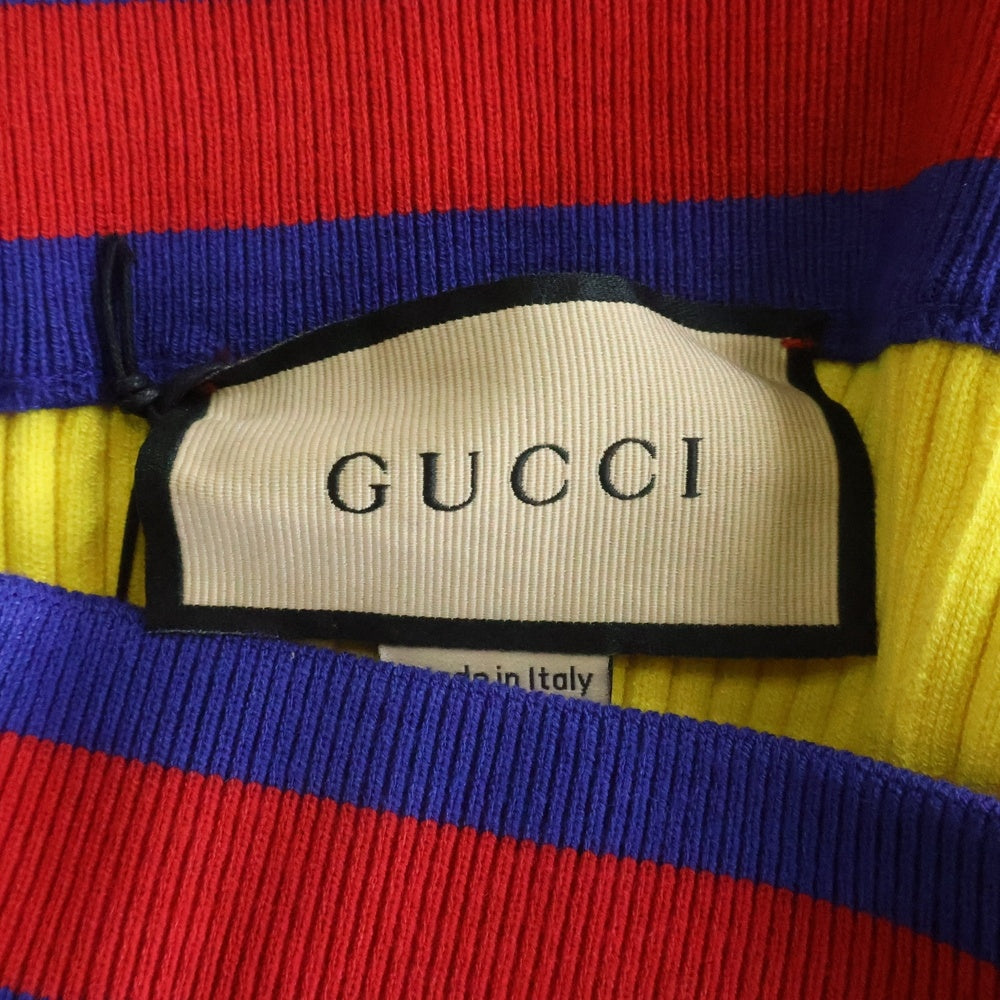 GUCCI(グッチ) Stretch Viscose Short Knit ウェブストライプ ショートニットパンツ イエロー 739825 XKC7I