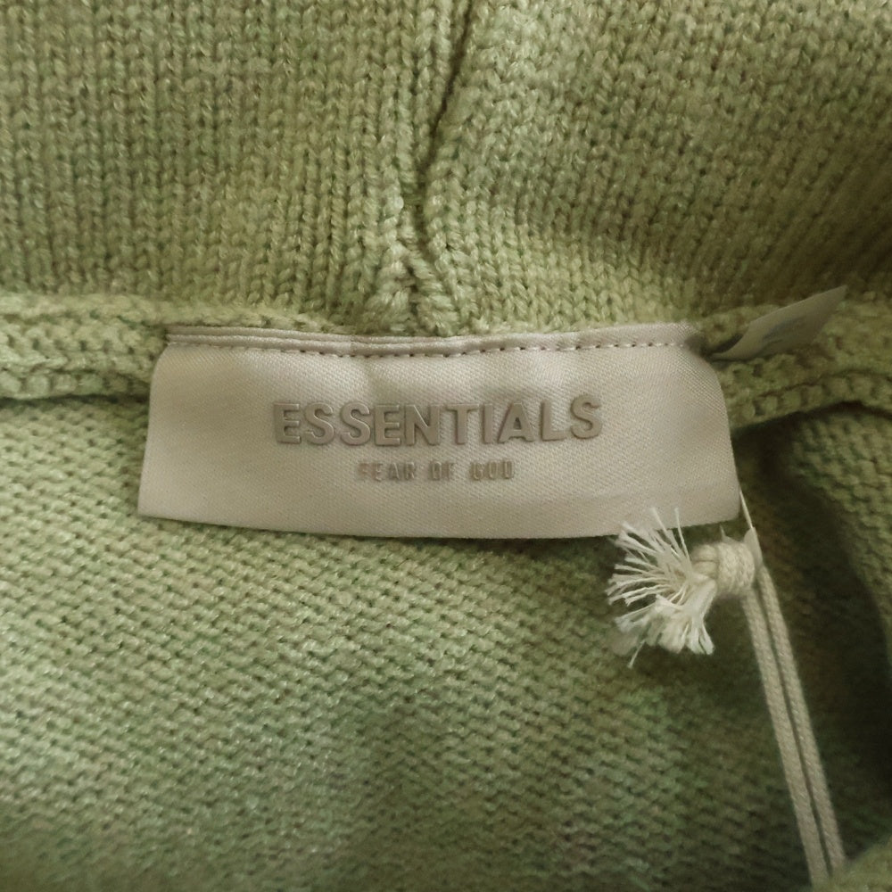 FEAR OF GOD ESSENTIALS(フィアオブゴッド エッセンシャルズ) Logo Knit Hoodie ソリッドスウェットフーディー プルオーバーパーカー カーキ