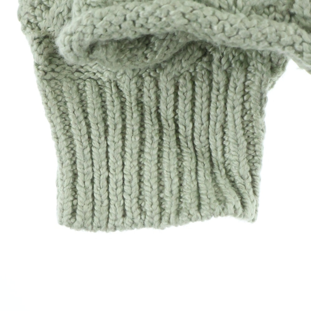 FEAR OF GOD ESSENTIALS(フィアオブゴッド エッセンシャルズ) CABLE KNIT SWEATER オーバーサイズ ハイネック ケーブルコットンニット セーター グリーン