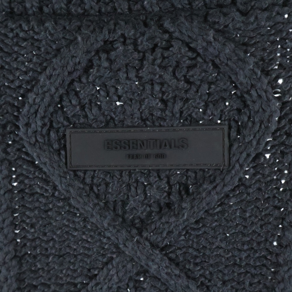 FEAR OF GOD ESSENTIALS(フィアオブゴッド エッセンシャルズ) CABLE KNIT SWEATER オーバーサイズ ハイネック ケーブルコットンニット セーター ダークグレー
