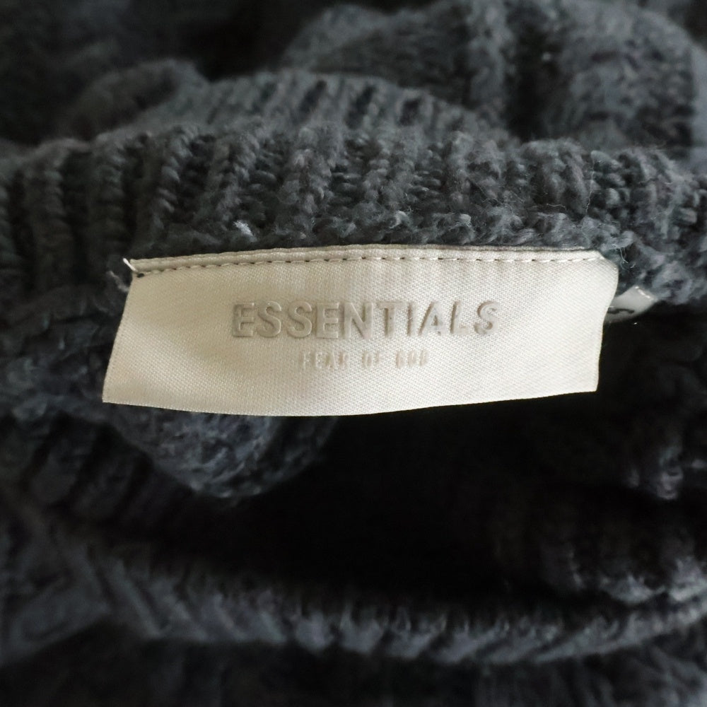 FEAR OF GOD ESSENTIALS(フィアオブゴッド エッセンシャルズ) CABLE KNIT SWEATER オーバーサイズ ハイネック ケーブルコットンニット セーター ダークグレー