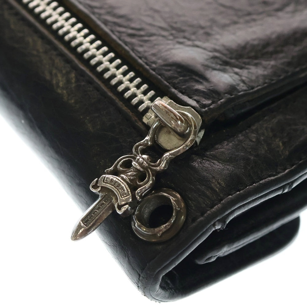 CHROME HEARTS(クロムハーツ) WAVE ウェーブ レザーウォレット 財布 ブラック BCA375