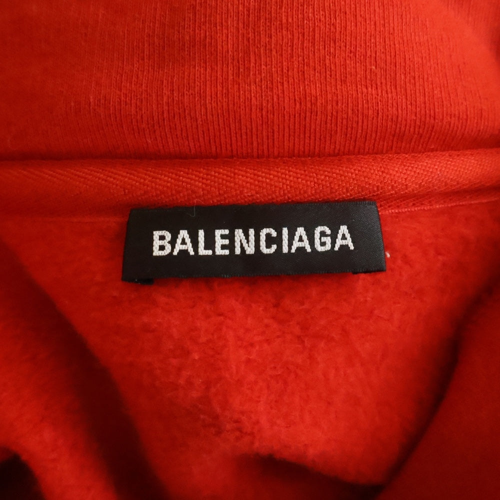 BALENCIAGA(バレンシアガ) 19AW Rive Gauche Half Zip Sweatshirt ハーフジップ ハイネックスウェットトレーナー レッド 583138 TFV39