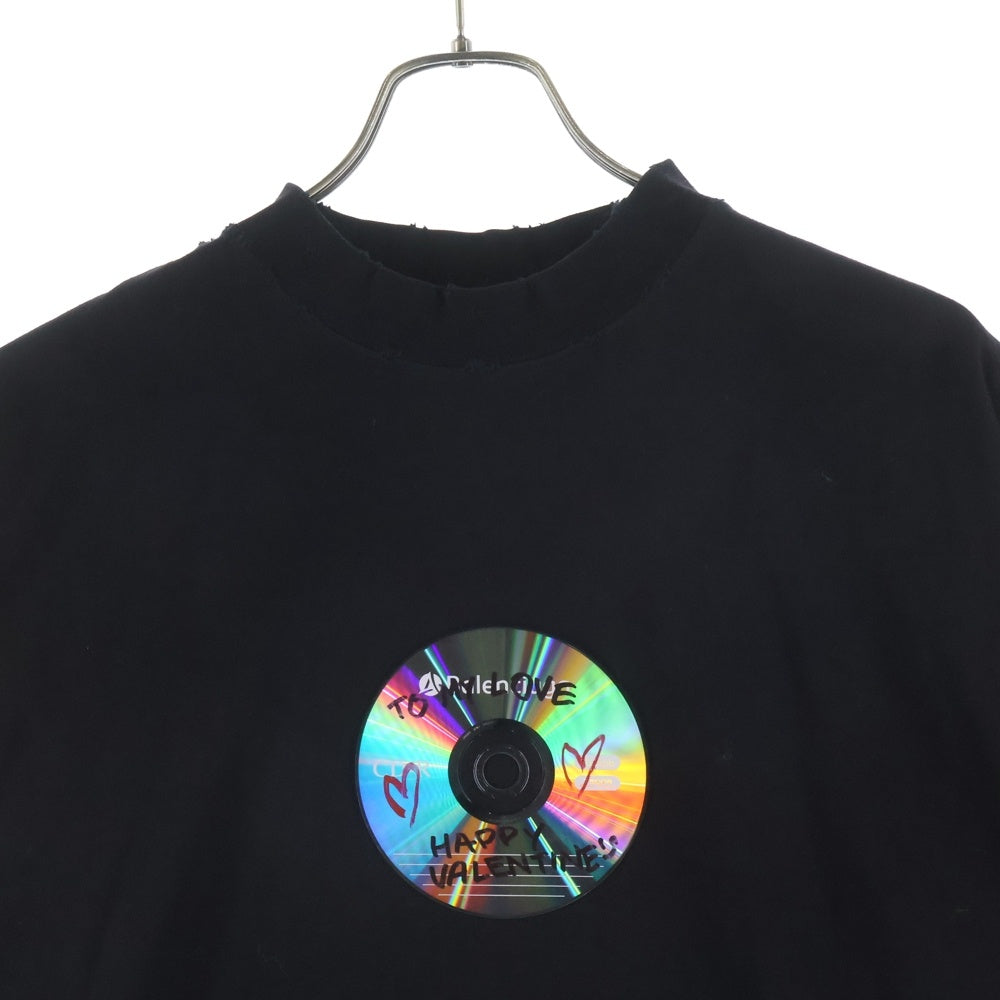 BALENCIAGA(バレンシアガ) To My Love Happy Valentine T-Shirt CD バレンタイン ダメージ加工 半袖Tシャツ ブラック 764235 TQVE4