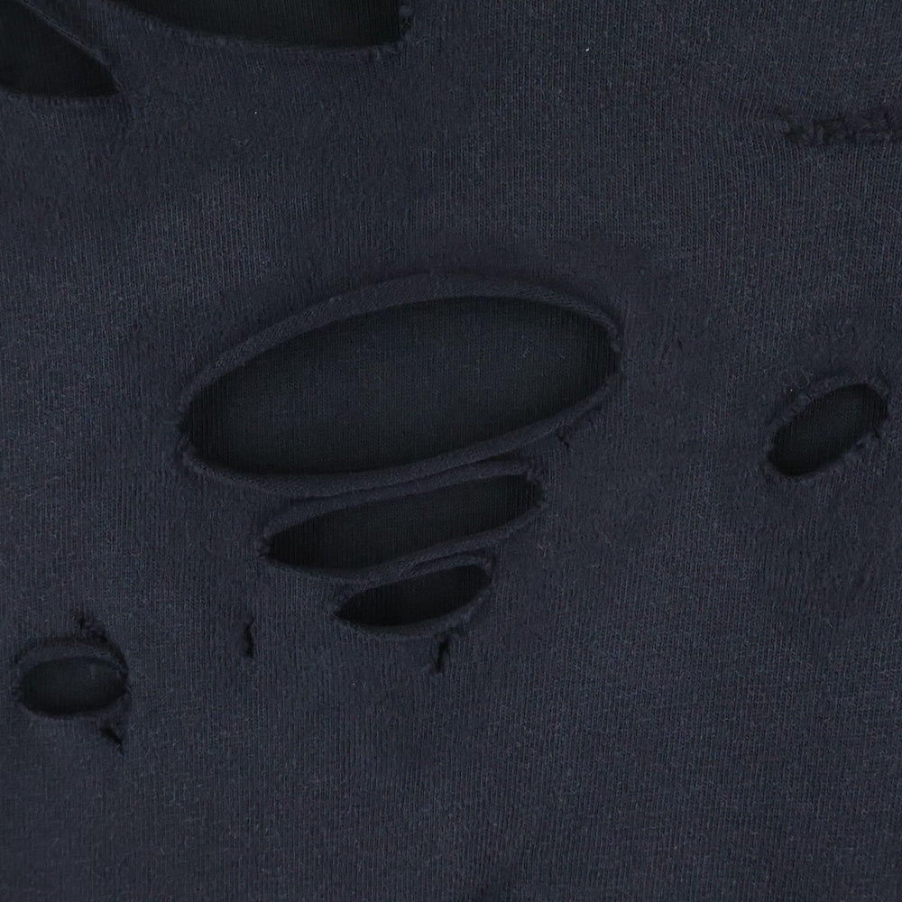 BALENCIAGA(バレンシアガ) 25SS Layered Crash Campaign Logo L/S T-Shirt レイヤード クラッシュ ダメージ加工 キャンペーンロゴ長袖Tシャツ ブラック 818555 TRVK8