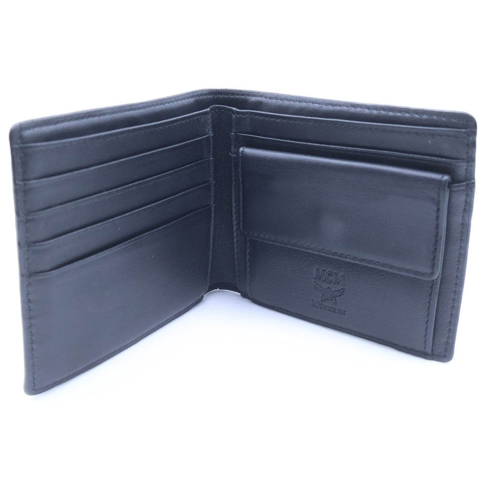 MCM(エム シー エム) Leather German Wallet 2つ折りレザーウォレット 財布 ブラック