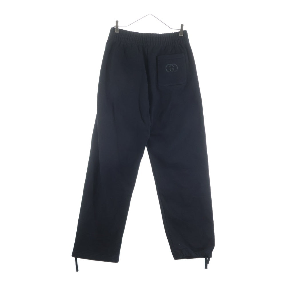 GUCCI(グッチ) Brushed Cotton Jersey Track Pants ロゴ刺繍 スウェットパンツ ブラック 848724 XJHKH