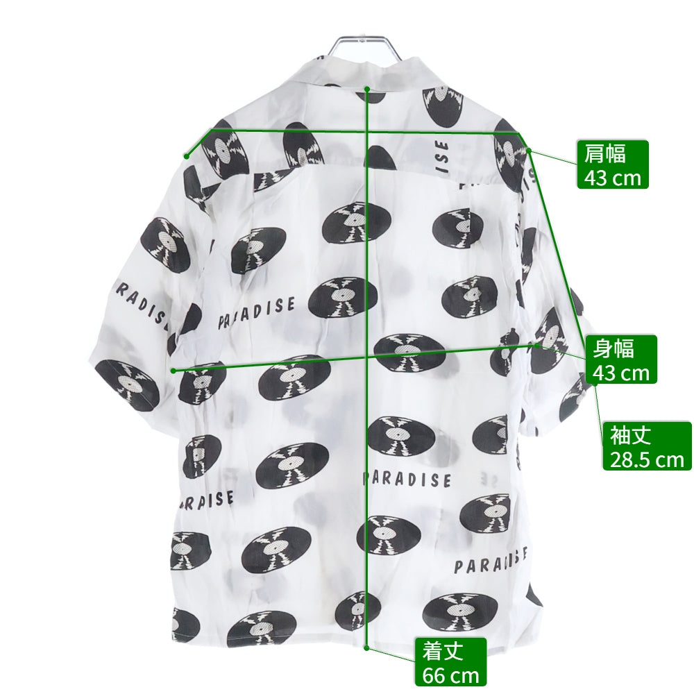 WACKO MARIA(ワコマリア) 24SS RECORDS HAWAIIAN SHIRTS レコード ハワイアン 半袖シャツ ホワイト