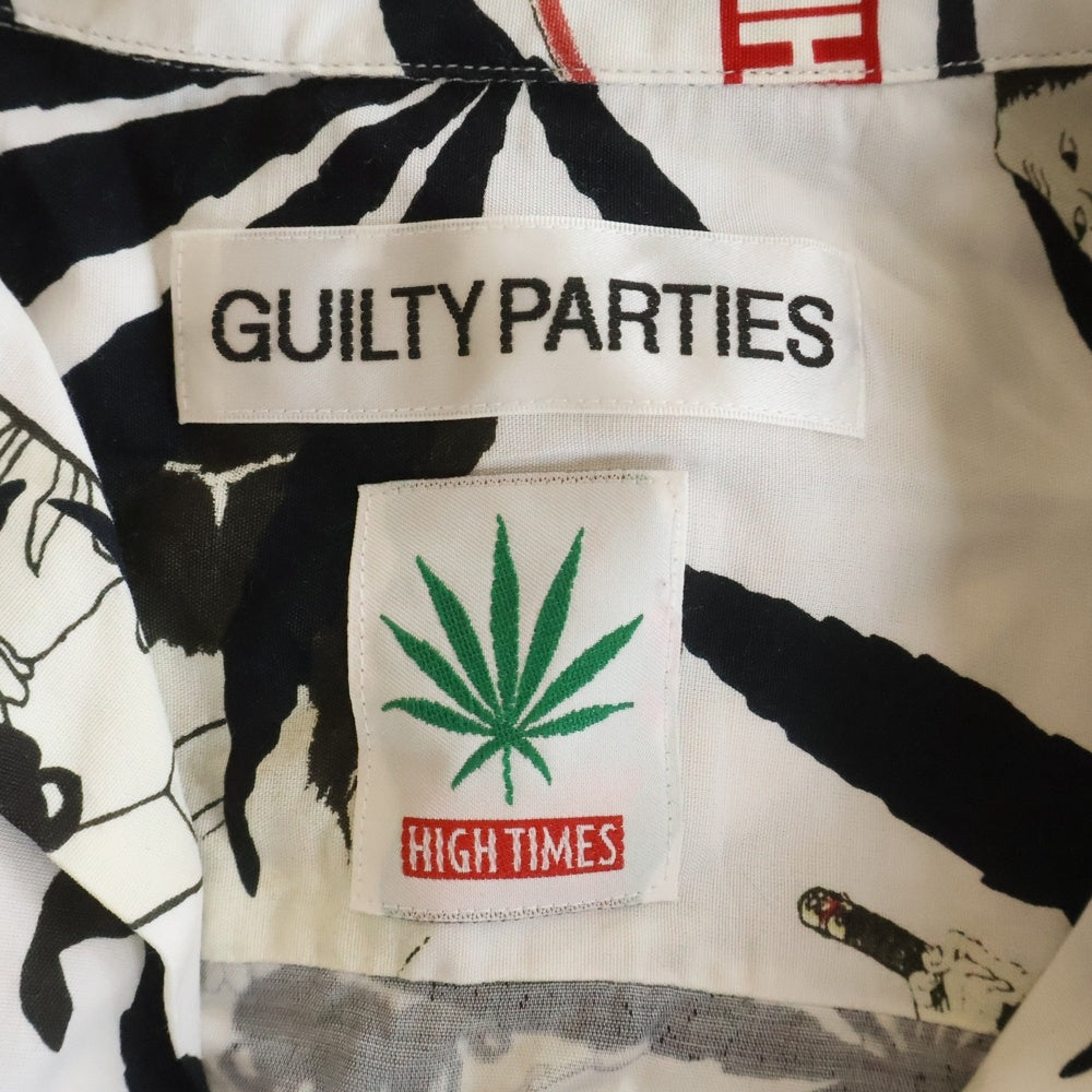 WACKO MARIA(ワコマリア) 24SS HIGH TIMES HAWAIIAN SHIRT マリファナ&百鬼夜行図浮世絵 半袖シャツ ホワイト
