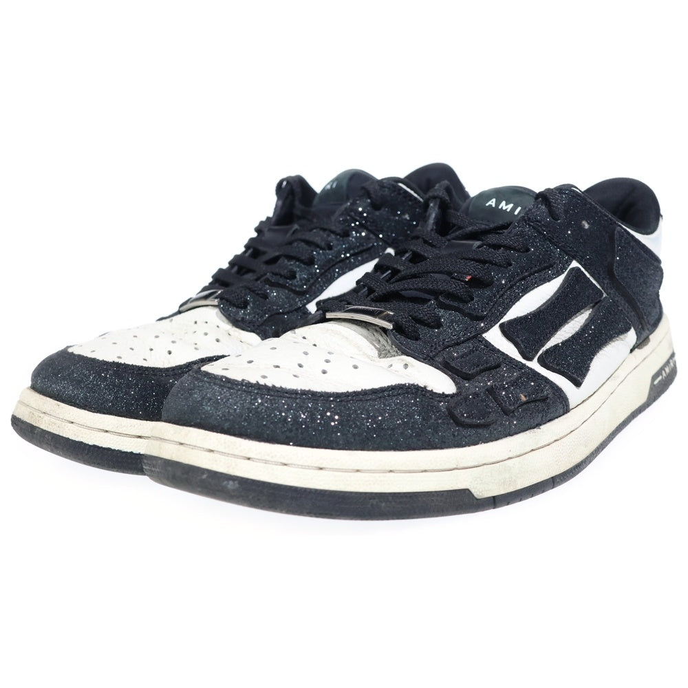 AMIRI(アミリ) Skel Top Low グリッター ラメ加工 ローカットスニーカー ホワイト/ブラック