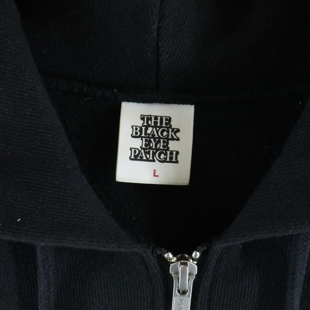 THE BLACK EYE PATCH(ブラックアイパッチ) 24SS KANJI TAPED DRAGON ZIP HOODIE ドラゴン刺繍 ジップアップスウェットパーカー フーディー ブラック