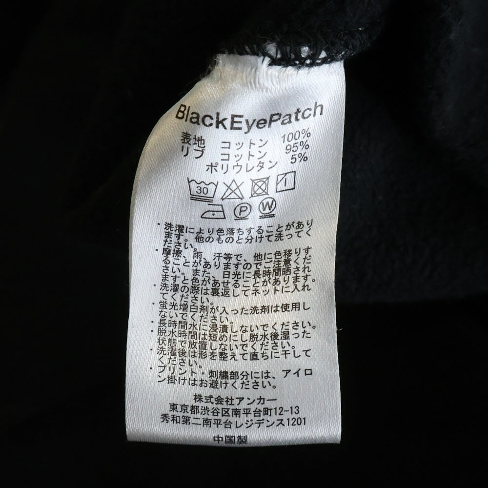 THE BLACK EYE PATCH(ブラックアイパッチ) 24SS KANJI TAPED DRAGON ZIP HOODIE ドラゴン刺繍 ジップアップスウェットパーカー フーディー ブラック