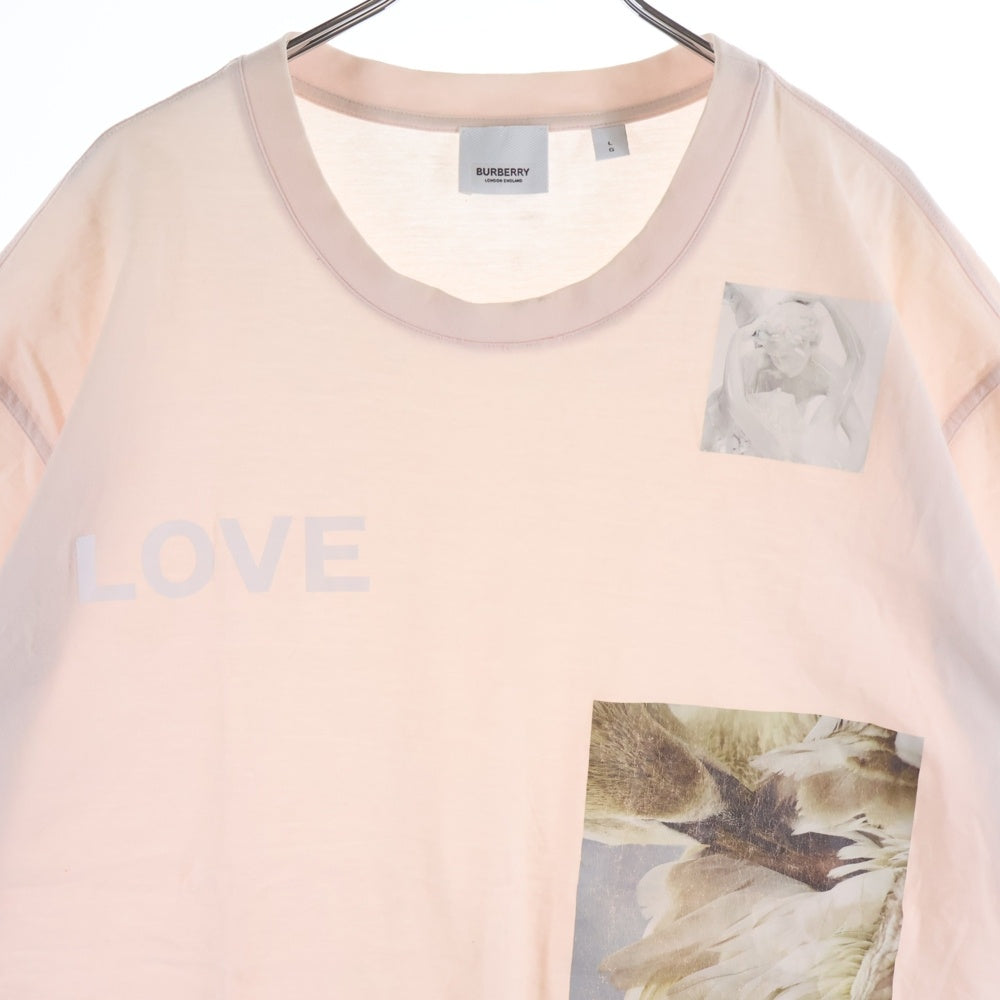 BURBERRY LONDON(バーバリーロンドン) Montage T-Shirt モンタージュ グラフィックプリント半袖Tシャツ ピンク 8030944