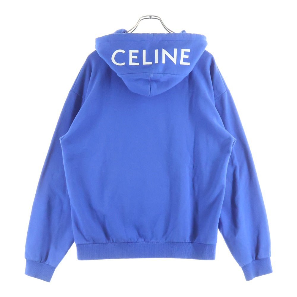 CELINE(セリーヌ) 21SS LOOSE HOODIE WHIT HOOD LOGO フードロゴ スウェット プルオーバーパーカー ブルー 2Y499052H